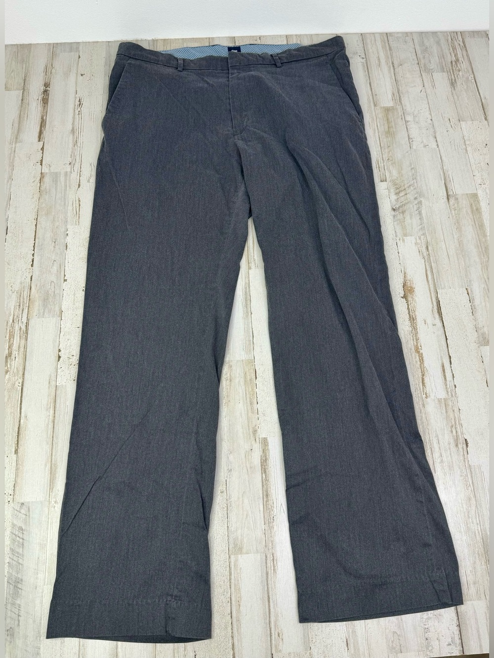Gap Mens Straight Leg Pants Khaki Gray Size 38x34 Button Zip Close